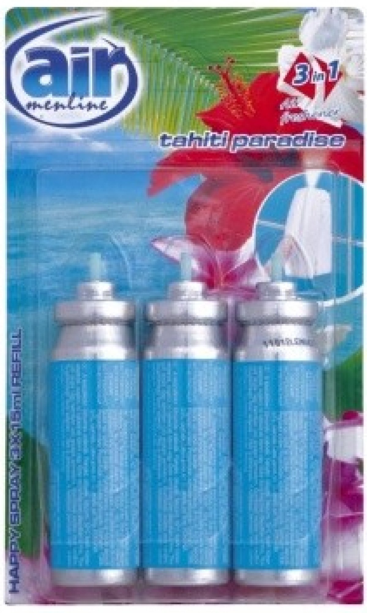 Air Menline Tahiti Paradise Refill, osviežovač vzduchu, náhradná náplň 3x15ml