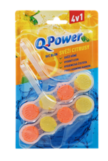 Q-Power Tuhý WC záves Svieže citrusy 2ks