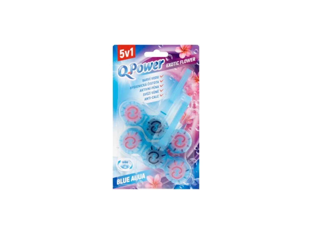 Q-Power Tuhý WC záves Blue Aqua Exotic Flower 2 ks