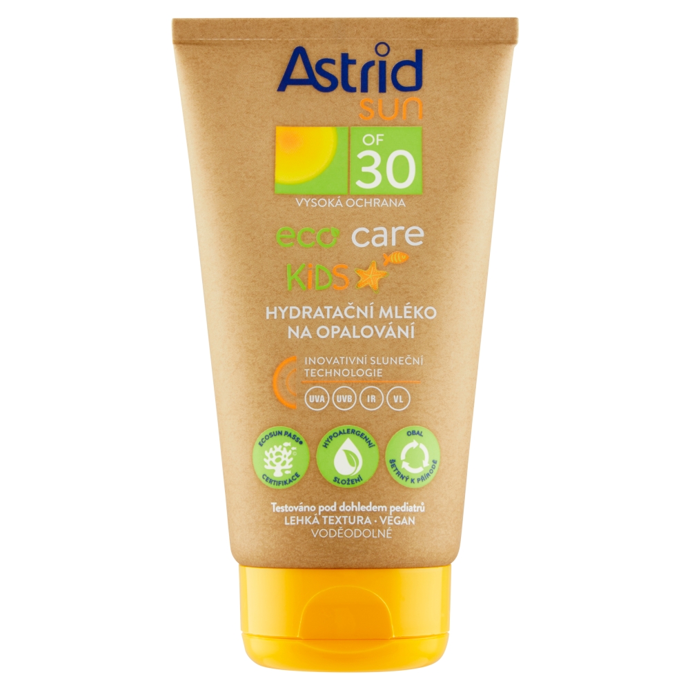 Astrid detské hydratačné mlieko na opaľovanie SPF30 Eco Care (Kids Milk) 150 ml