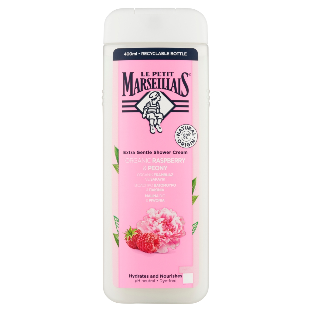 Le Petit Marseillais Raspberry&Peony krémový sprchový gél, 400 ml