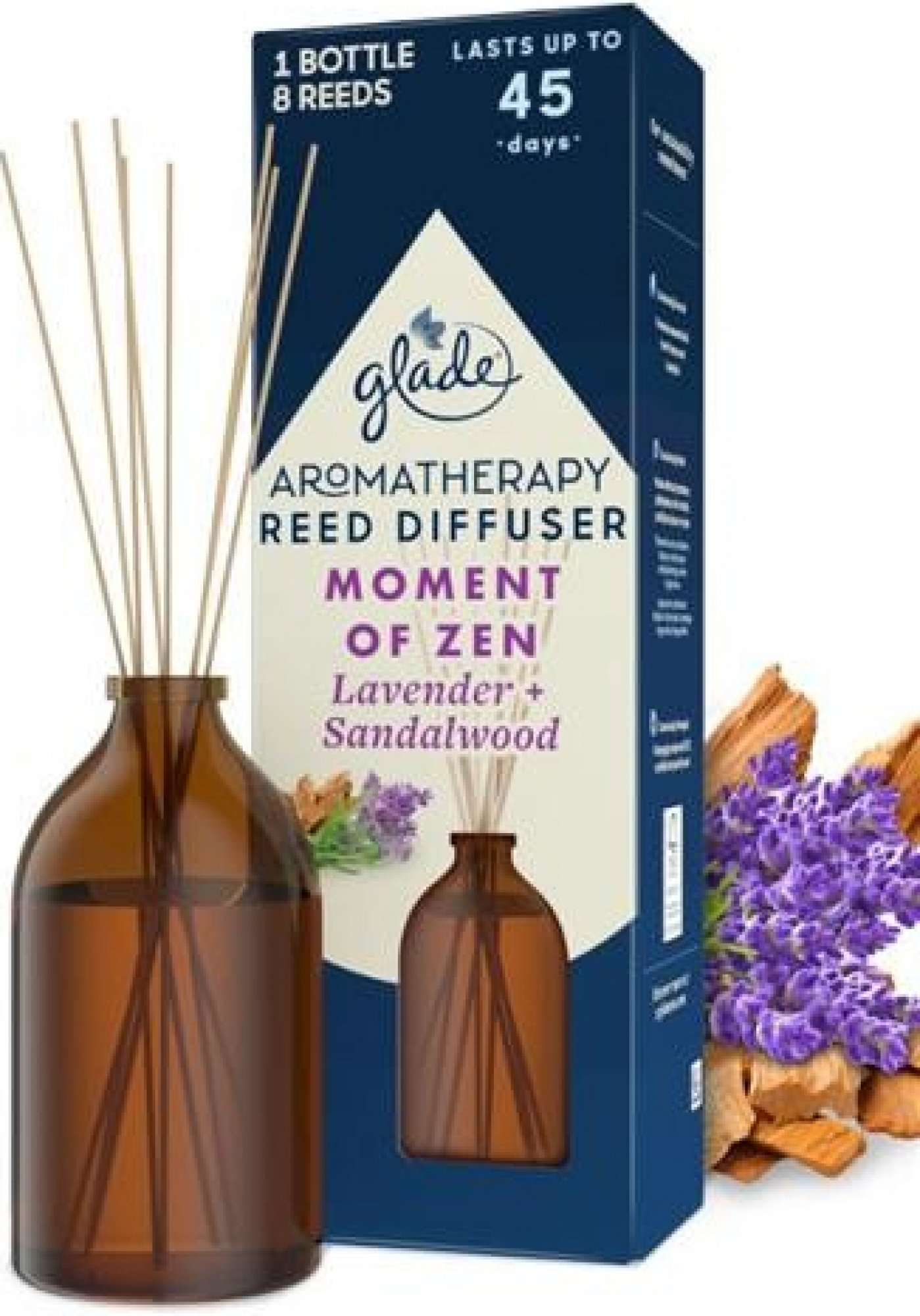 Glade Vonné tyčinky s vôňou levandule a santalového dreva Aromatherapy Reed Moment of Zen 80 ml