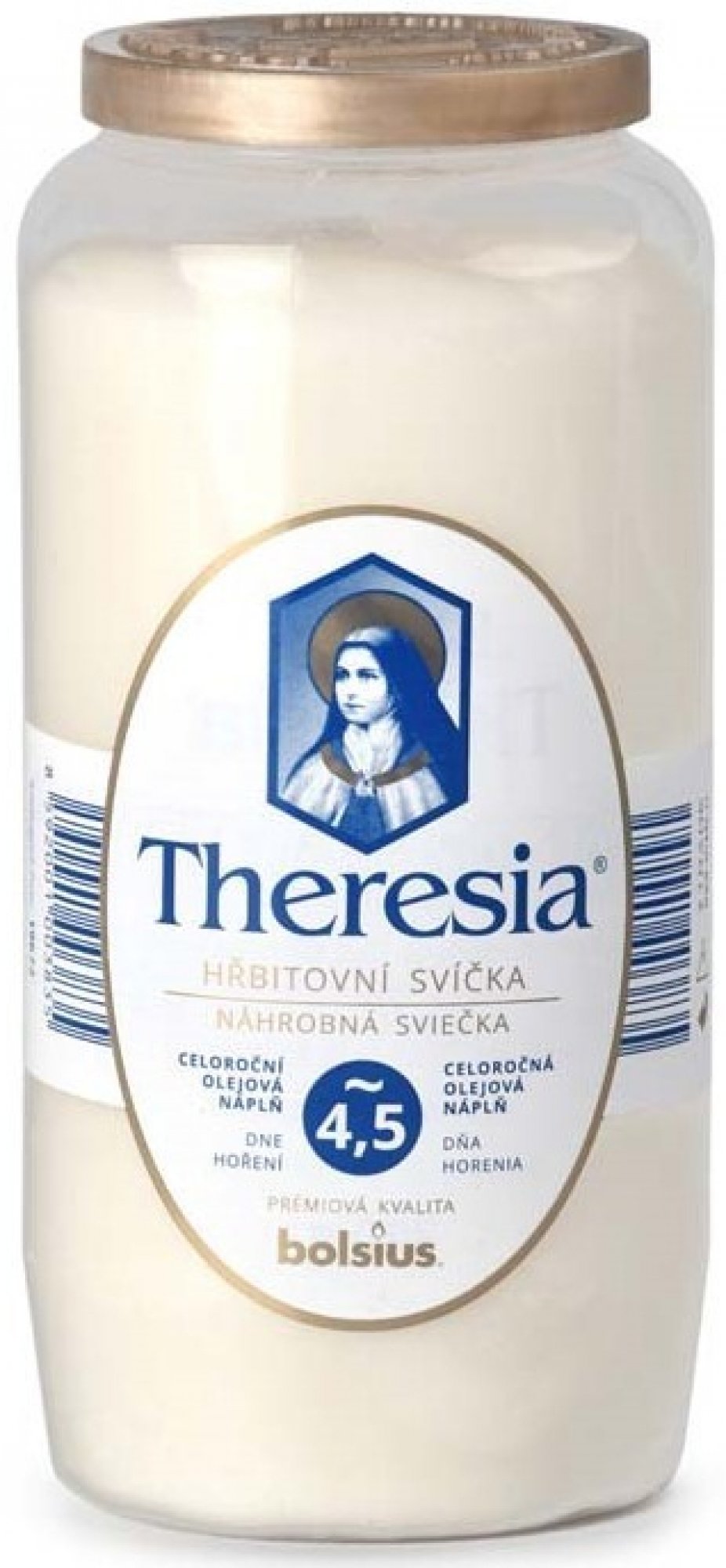 Bolsius Theresia kompozitná biela 320 g