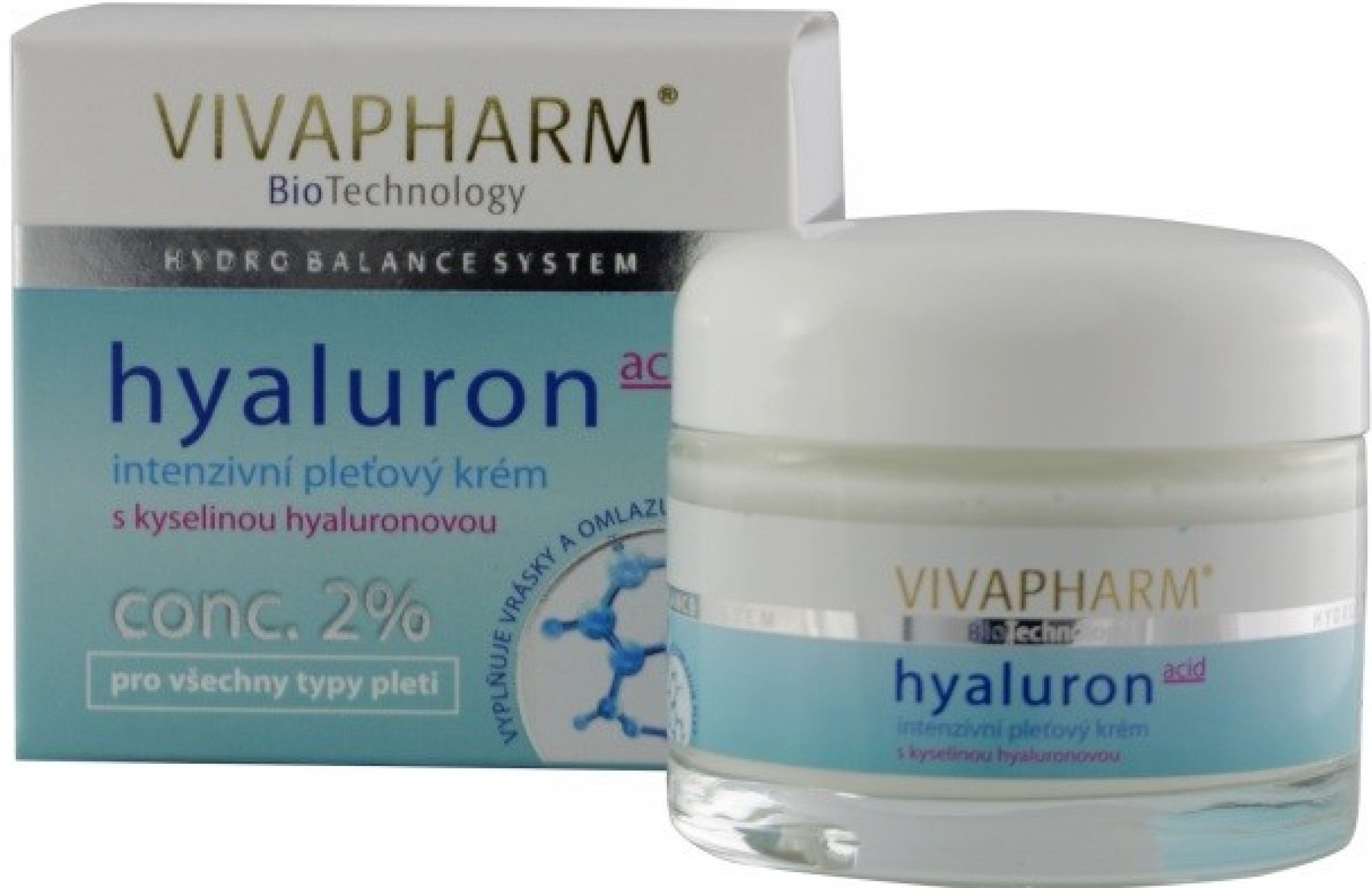 Generica spol. s.r.o. HYALURON Intenzívny pleťový KRÉM s 2% kyselinou hyalurónovou, 50ml vivaco