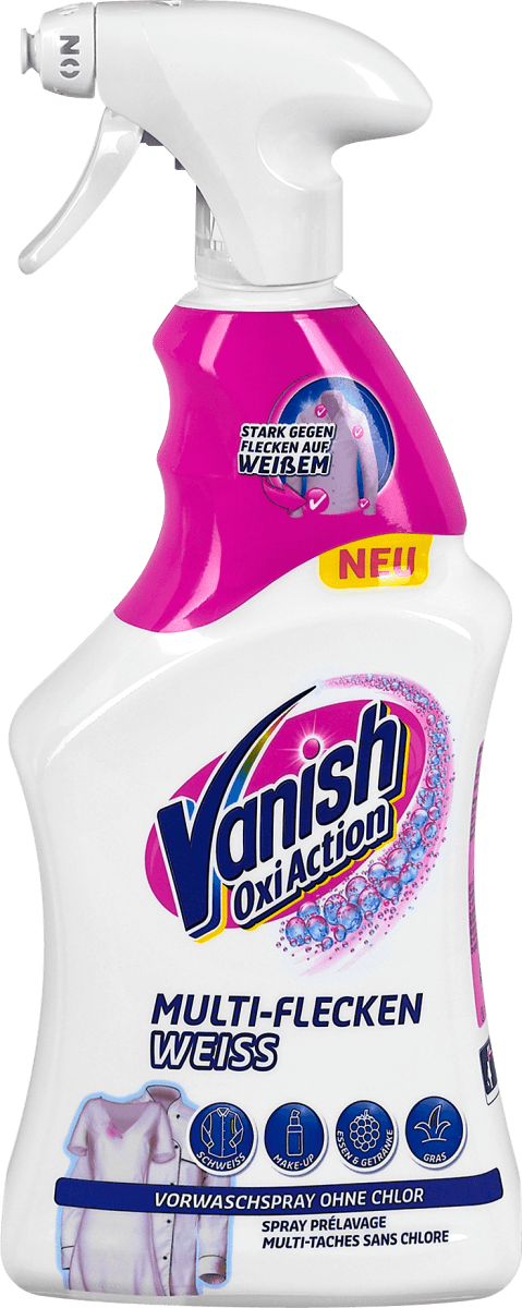 Vanish Oxi Action Spray 500 ml-na odstraňovanie škvŕn z bieleho oblečenia a látok