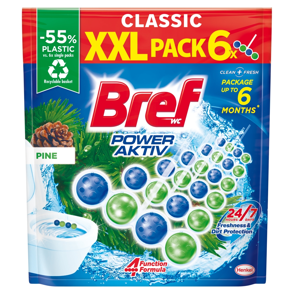Henkel Bref Power Activ WC blok Pine 6x50 g XXL PACK