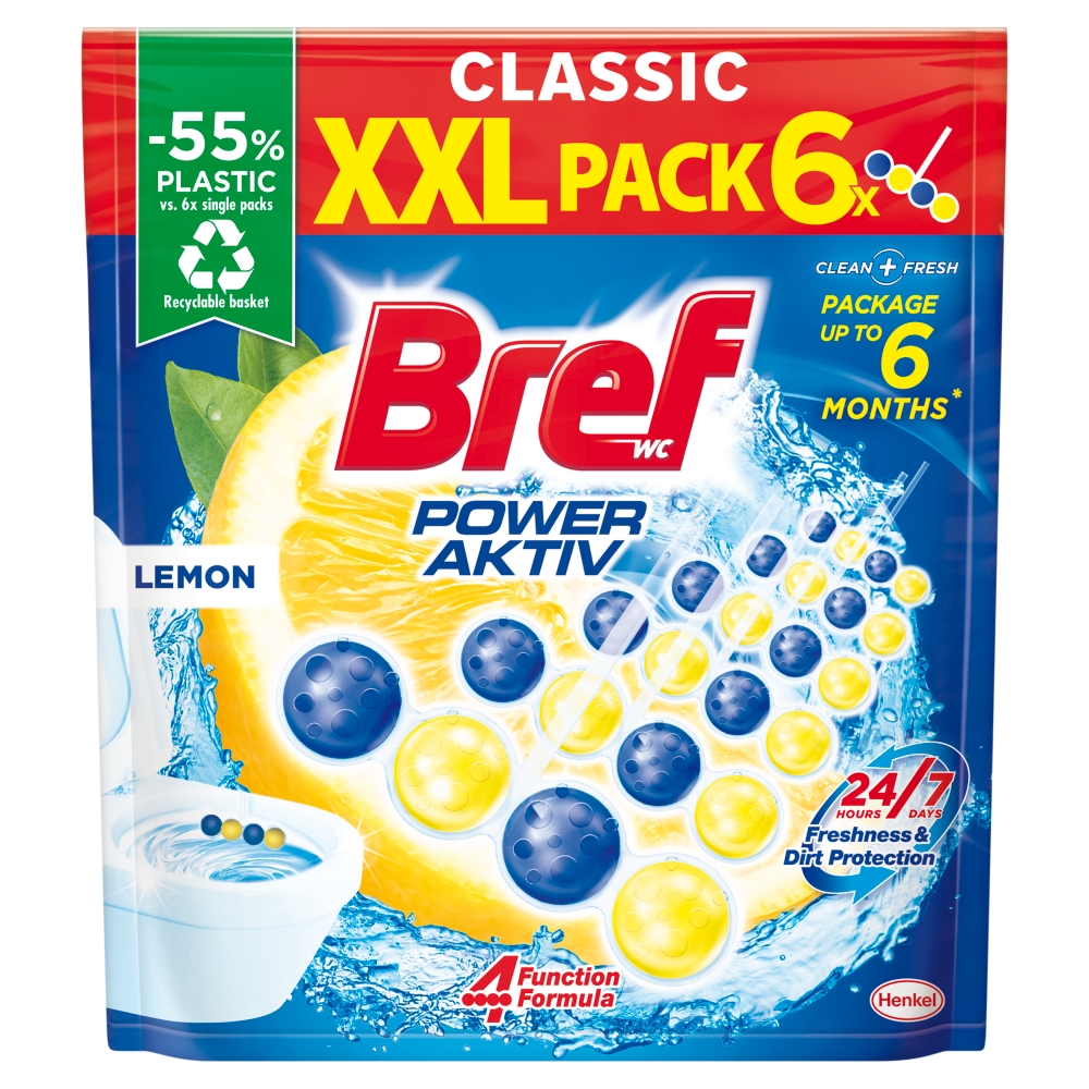 Henkel Bref Power Active WC citrusový blok MEGAPACK XXL 6x50 g