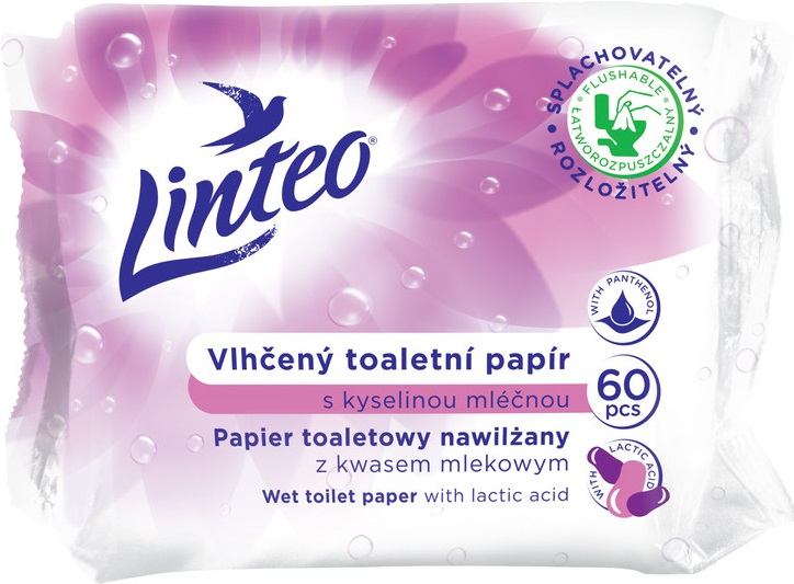 Melitrade a.s. Toal.vlhč. papier Linteo 60ks s kyselinou mliečnou