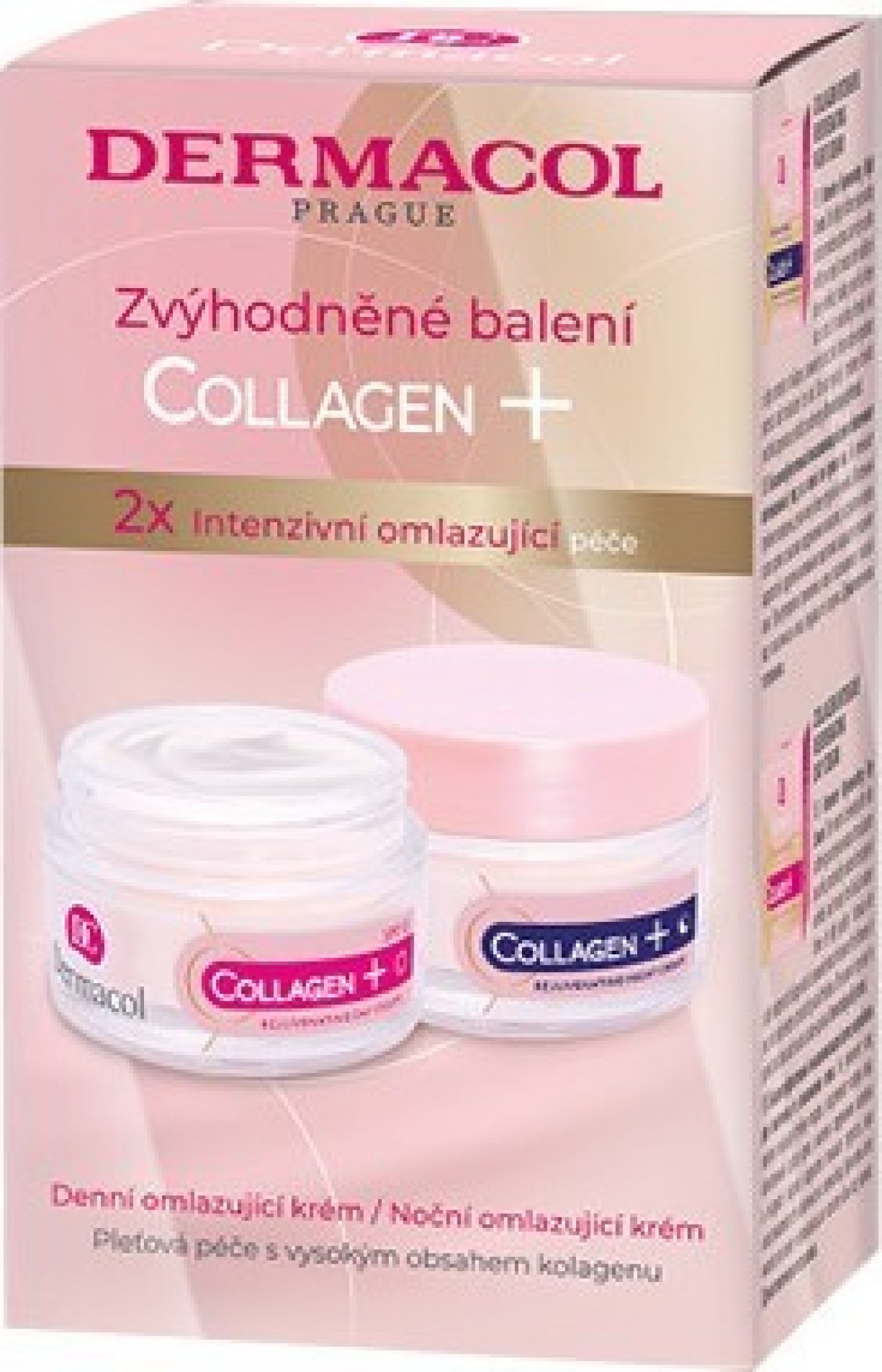 Dermacol Collagen+ denná pleťová starostlivosť Collagen+ Rejuvenating SPF10 50 ml + nočná pleťová starostlivosť Collagen+ Rejuvenating 50 ml darčeková sada