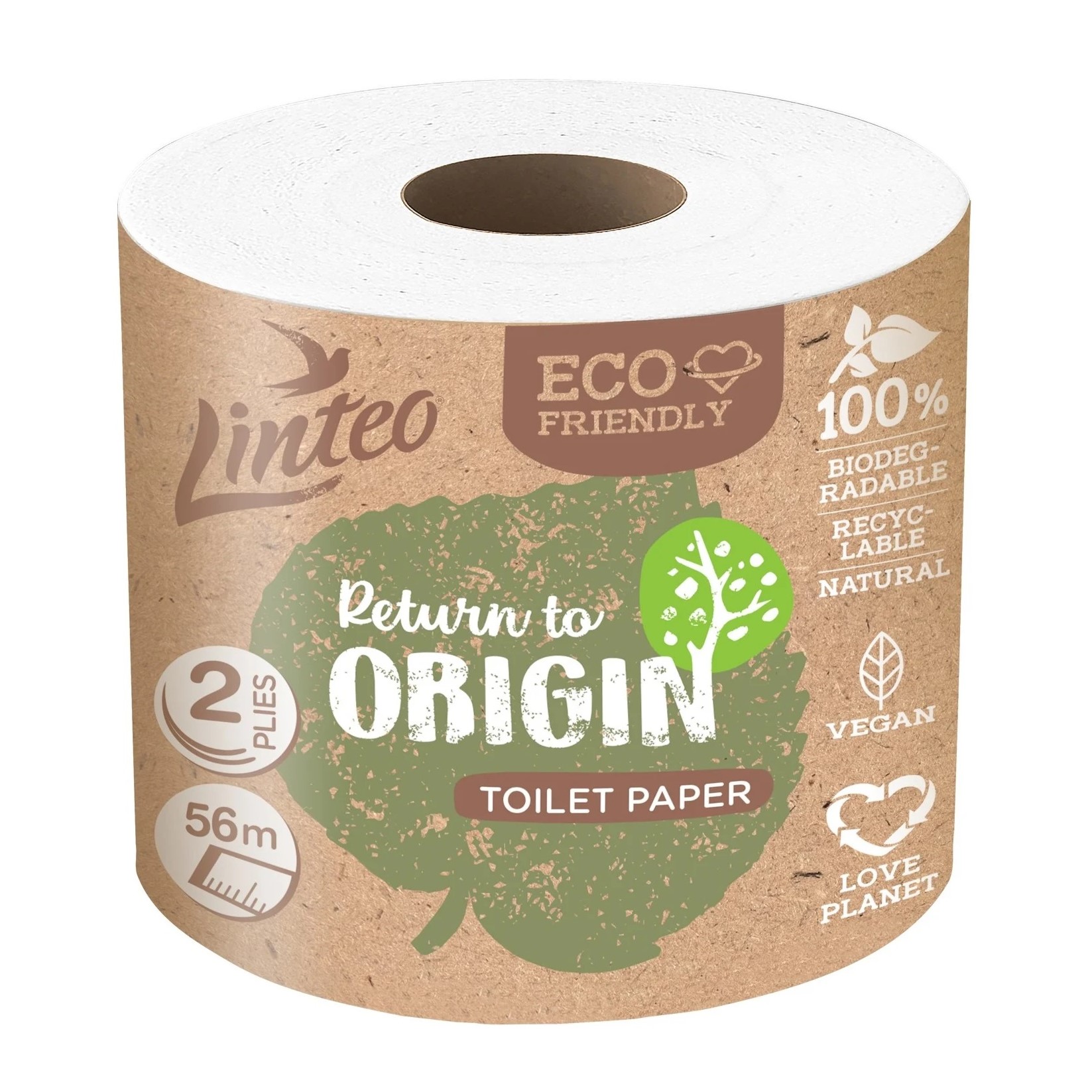 Linteo Economy toaletný papier 2vrstvový rolka 448 útržkov, 56 metrov, 1 rolka