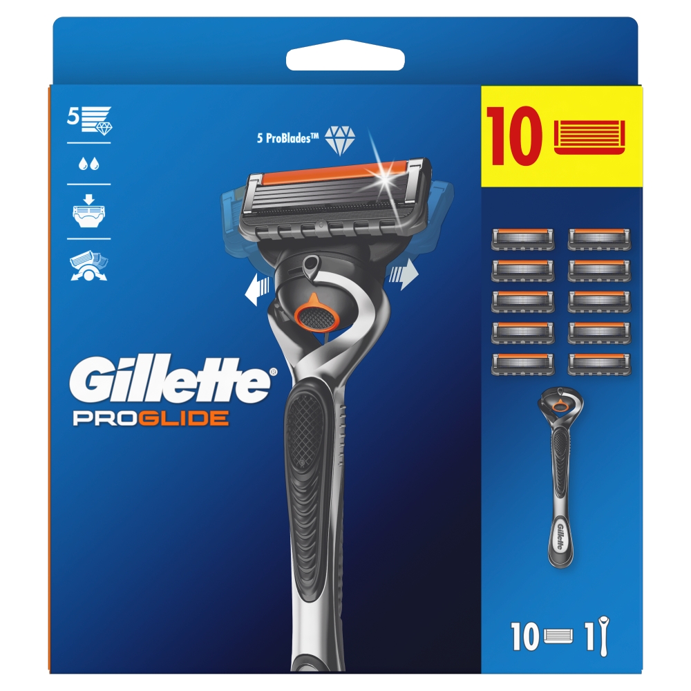 Gillette ProGlide strojček + 10hlavíc
