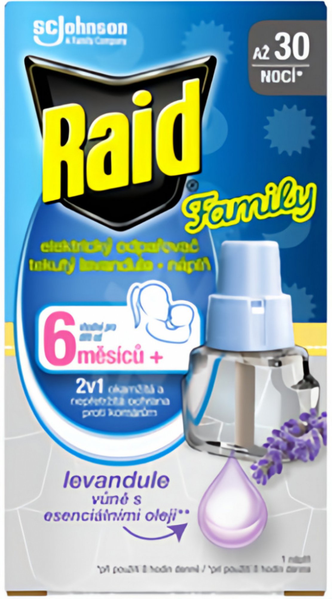 Raid Family vhodné pre deti od 6 mesiacov levanduľa náplň 27ml 30 nocí