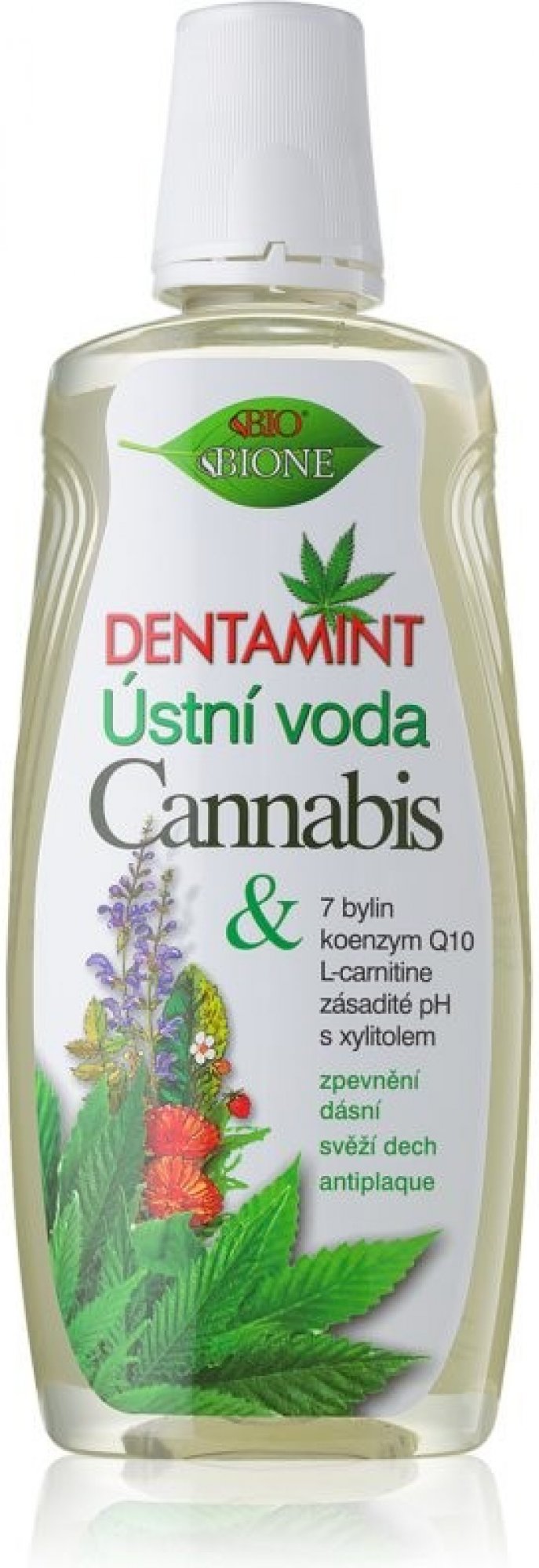 BC Bione Cosmetics Dentamint ústna voda Cannabis 500 ml