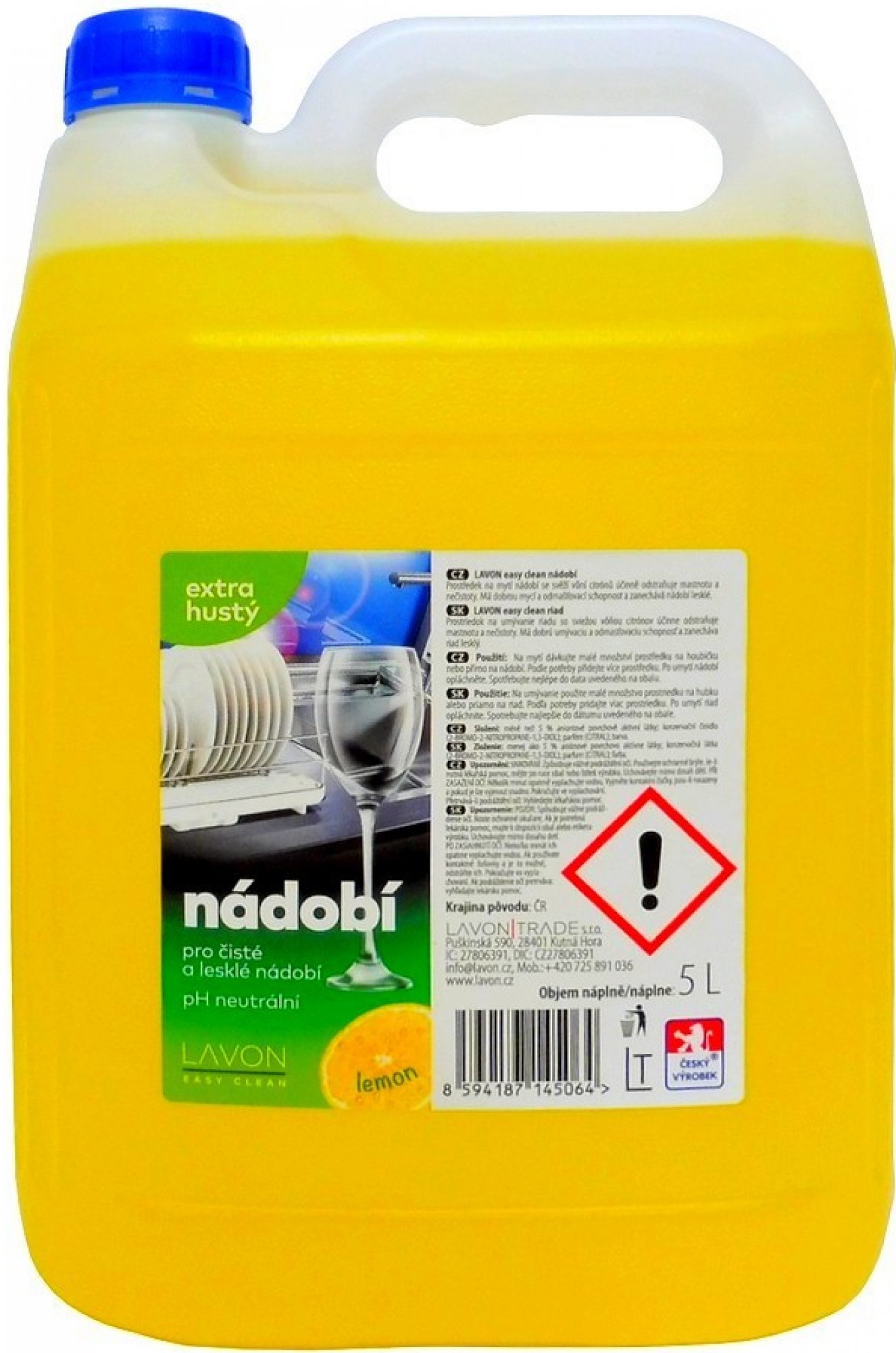 Lavon prostriedok na riad Lemon 5l