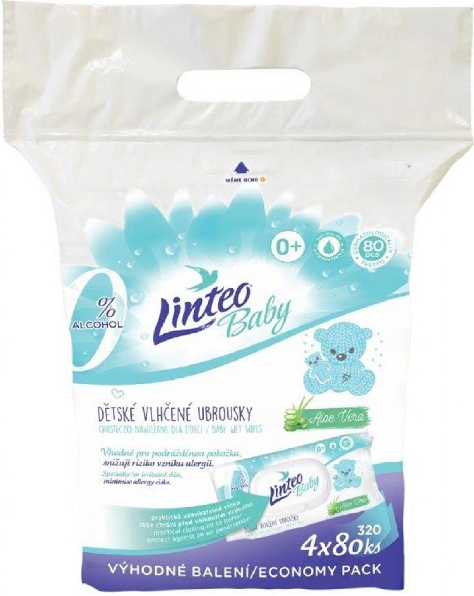 Linteo Baby detské obrúsky vlhčené 4 x 80 ks