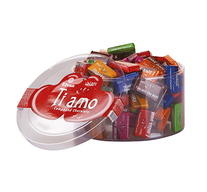 Elvan Tiamo čokoládky ku káve dóza 450g
