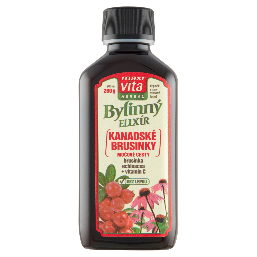 Maxi Vita Herbal Bylinný sirup Kanadské Brusnice 200 ml