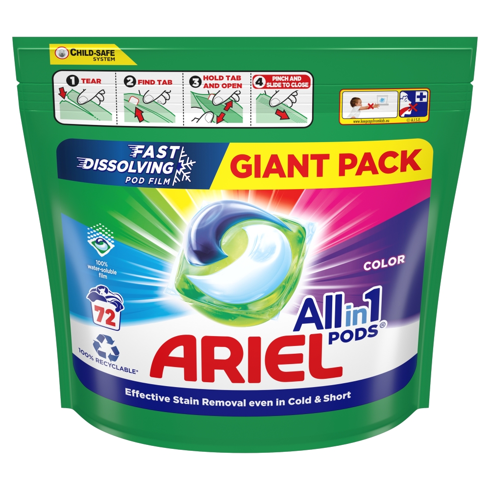 Ariel All-In-1 PODs Color Kapsule Na Pranie, 72 PD