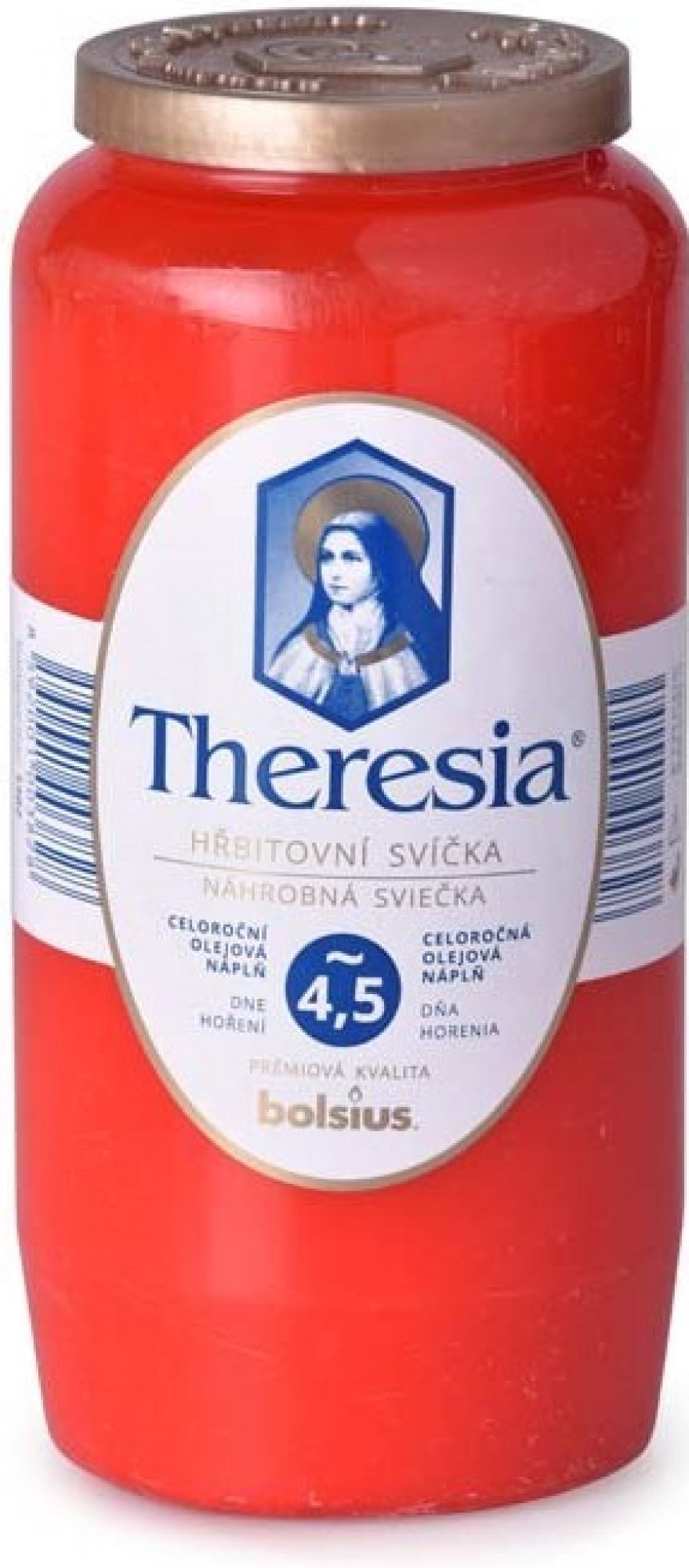 Bolsius Theresia kompozitná červená 320 g 4,5 dňa