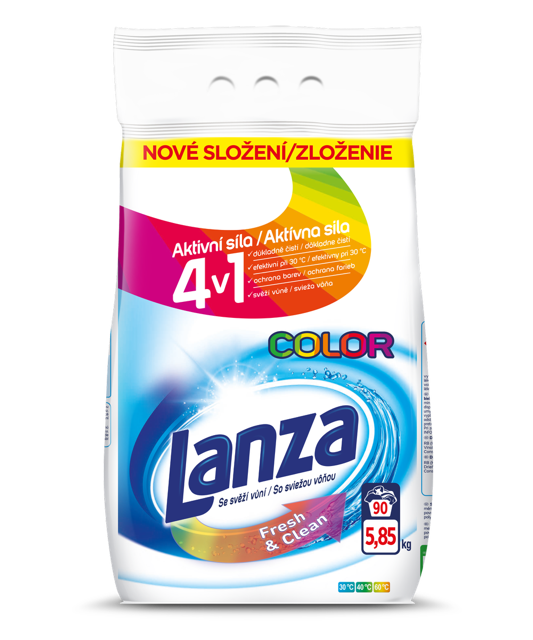 Lanza Color Fresh & Clean prací prášok so sviežou vôňou 5,85 kg 90PD