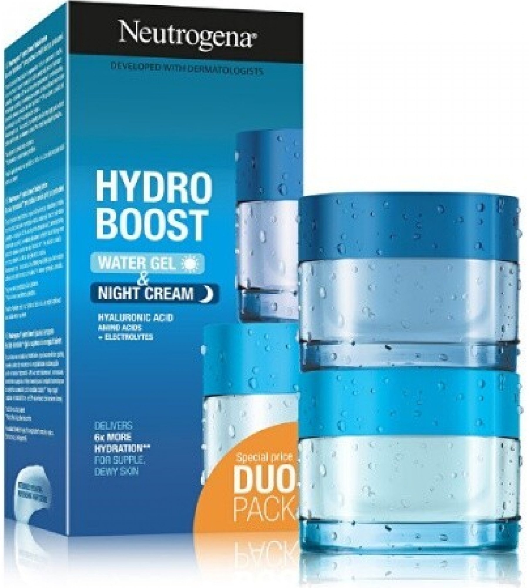 Neutrogena Hydro Boost hydratačný pleťový gél 50 ml + nočný krém s hydratačným účinkom 50 ml darčeková sada
