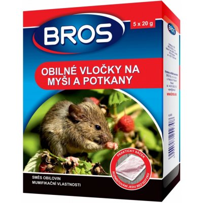 Tatrachema CZ s.r.o. Bros Na myši a potkany obilné vločky 5 x 20 g