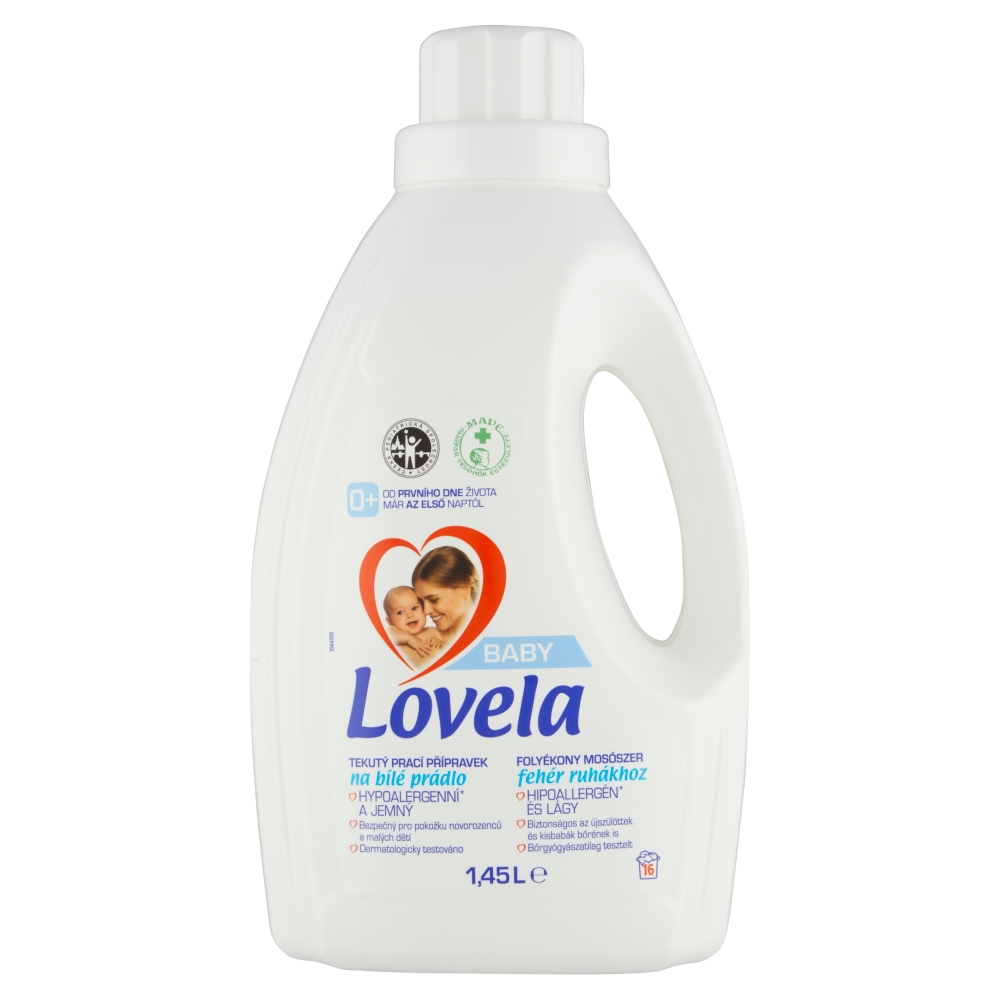 Lovela Baby tekutý prací prípravok na bielu bielizeň 1,45 l 16 PD