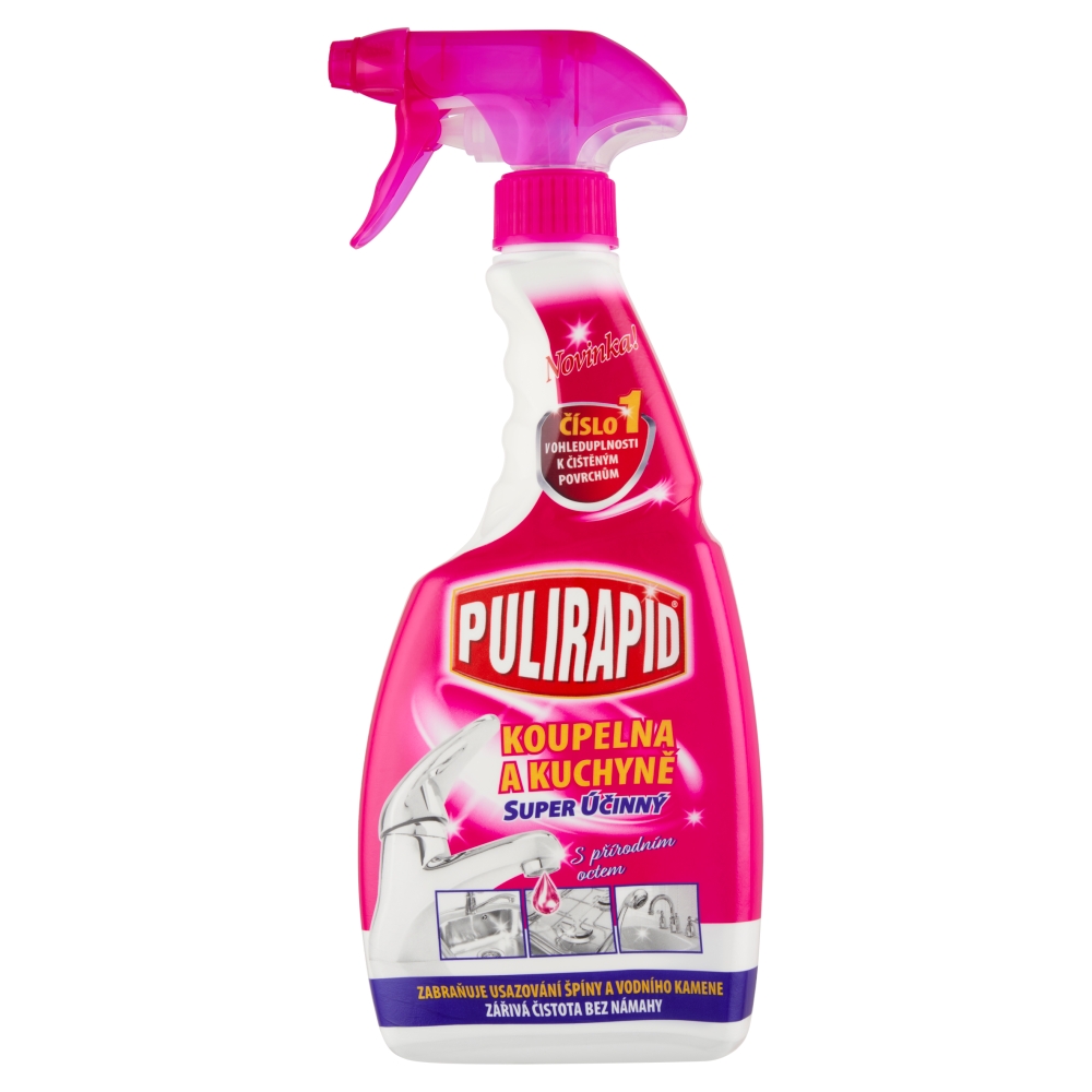 Madel CZ s.r.o. Pulirapid na hrdzu a vodný kameň spray 500ml kúpeľne kuchyne s octom