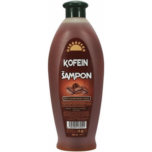Herbavera vlasový šampón kofeínový 550 ml