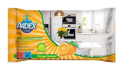 PADEX upratovacie obrúsky UNI vlhčené 80ks pomaranč