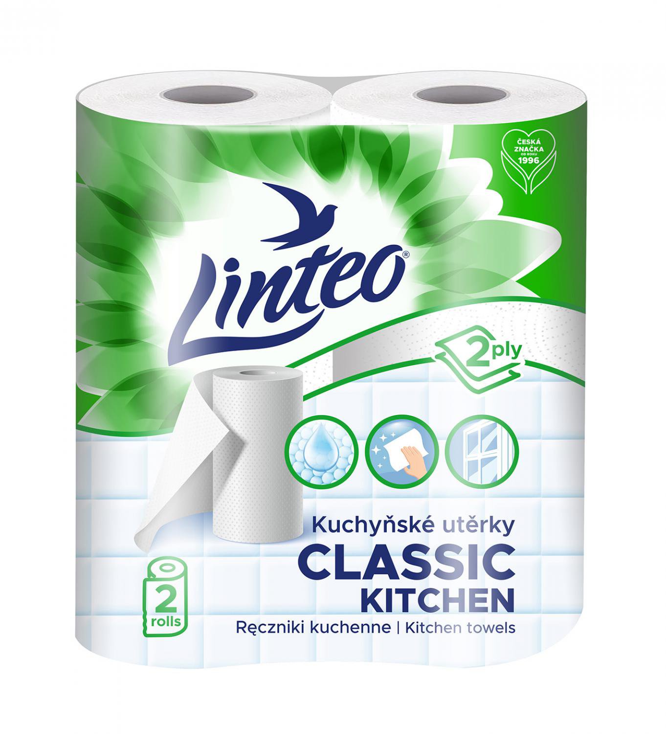 Linteo Kuchynské utierky 2 vrstvy 2 rolky