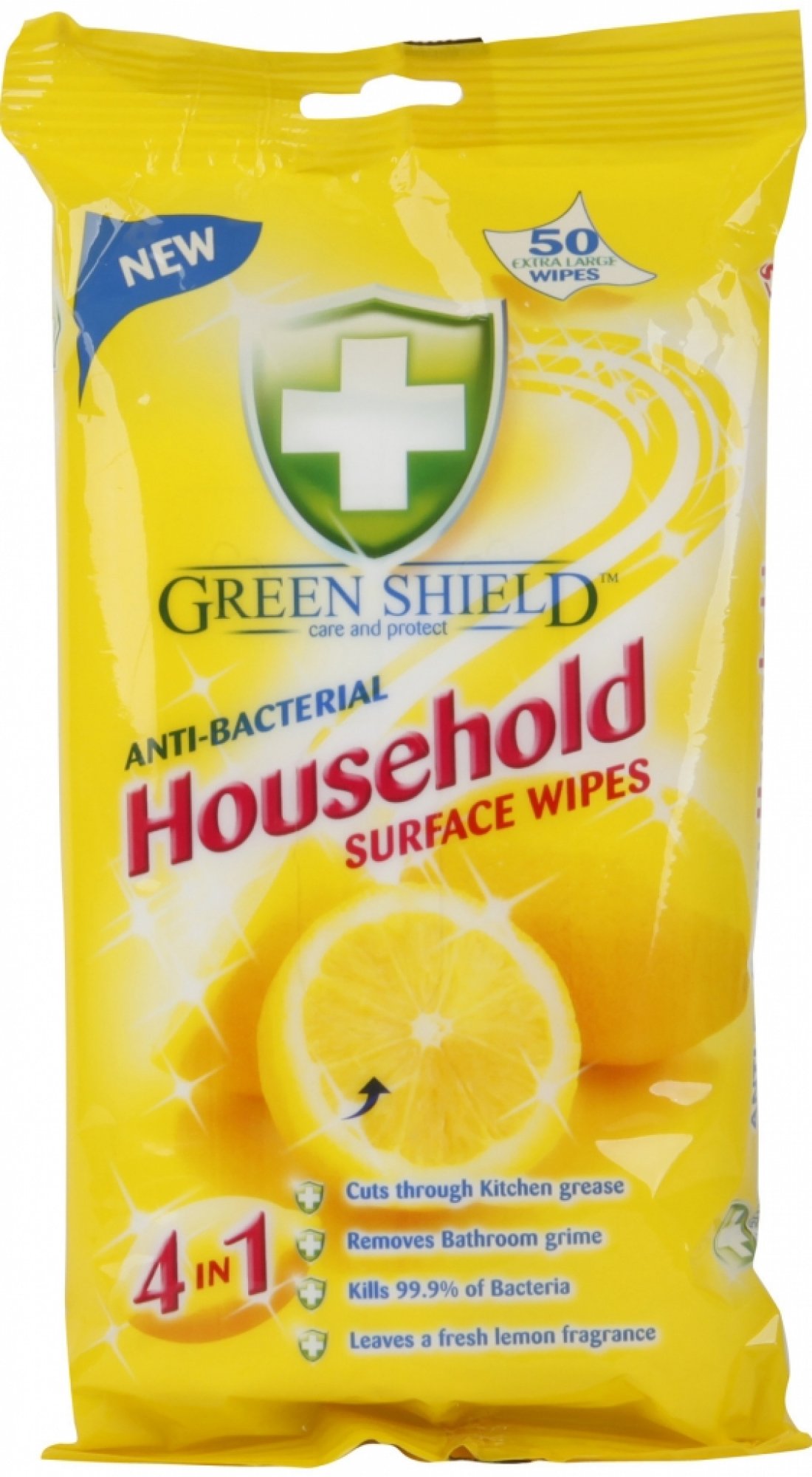 Green Shield Household Surface Wipes 4v1 pre domácnosť antibakteriani vlhčené obrúsky 50 ks