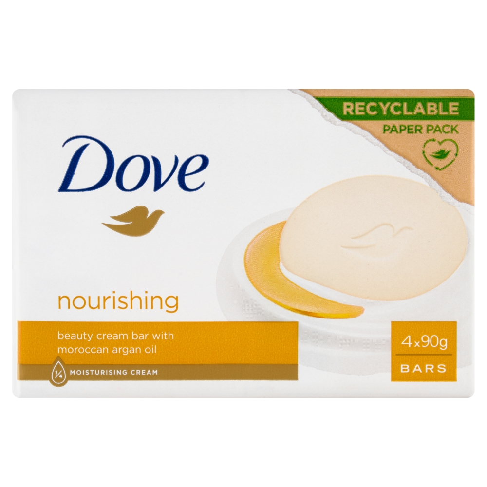 Unilever Dove Argan Oil Bar toaletné mydlo 4 x 90 g