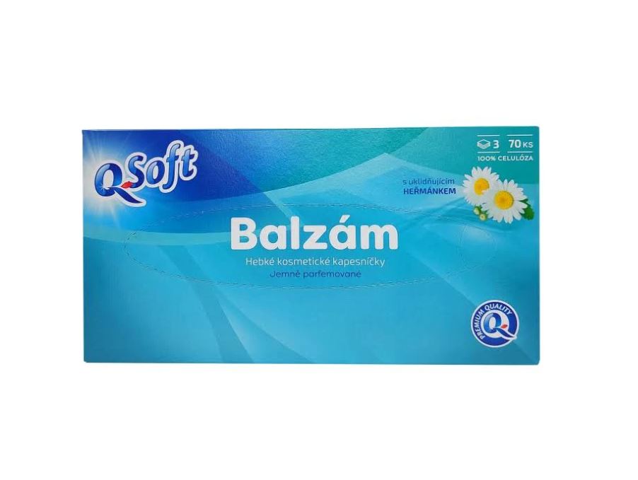 Q Soft vreckovka (70ks/kra) 3vrstvový Balzam harmanček