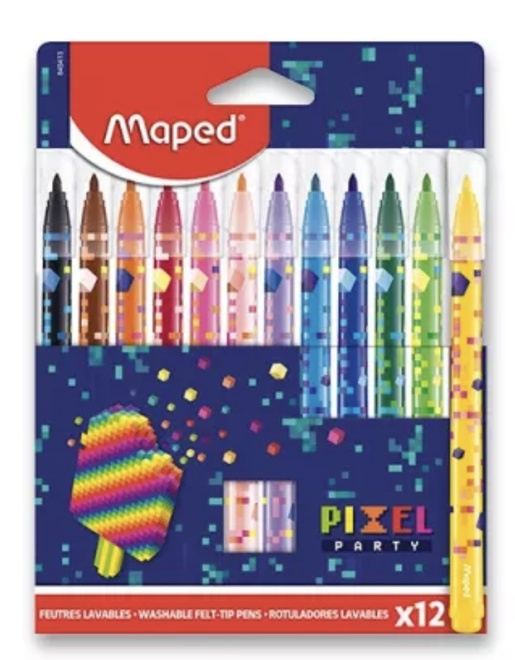 Detské fixky Maped Pixel Party 12 farieb