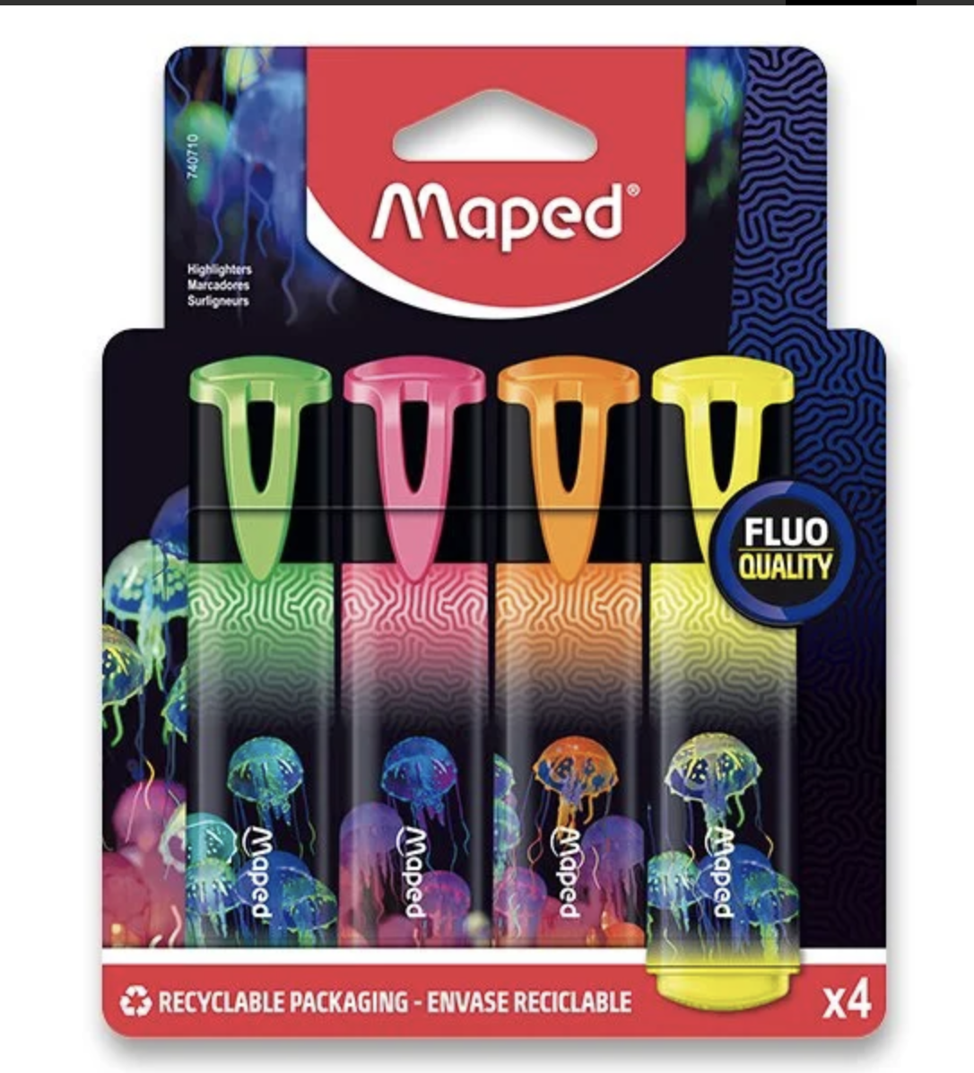 Zvýrazňovač Maped Deepsea Paradise 4 farby