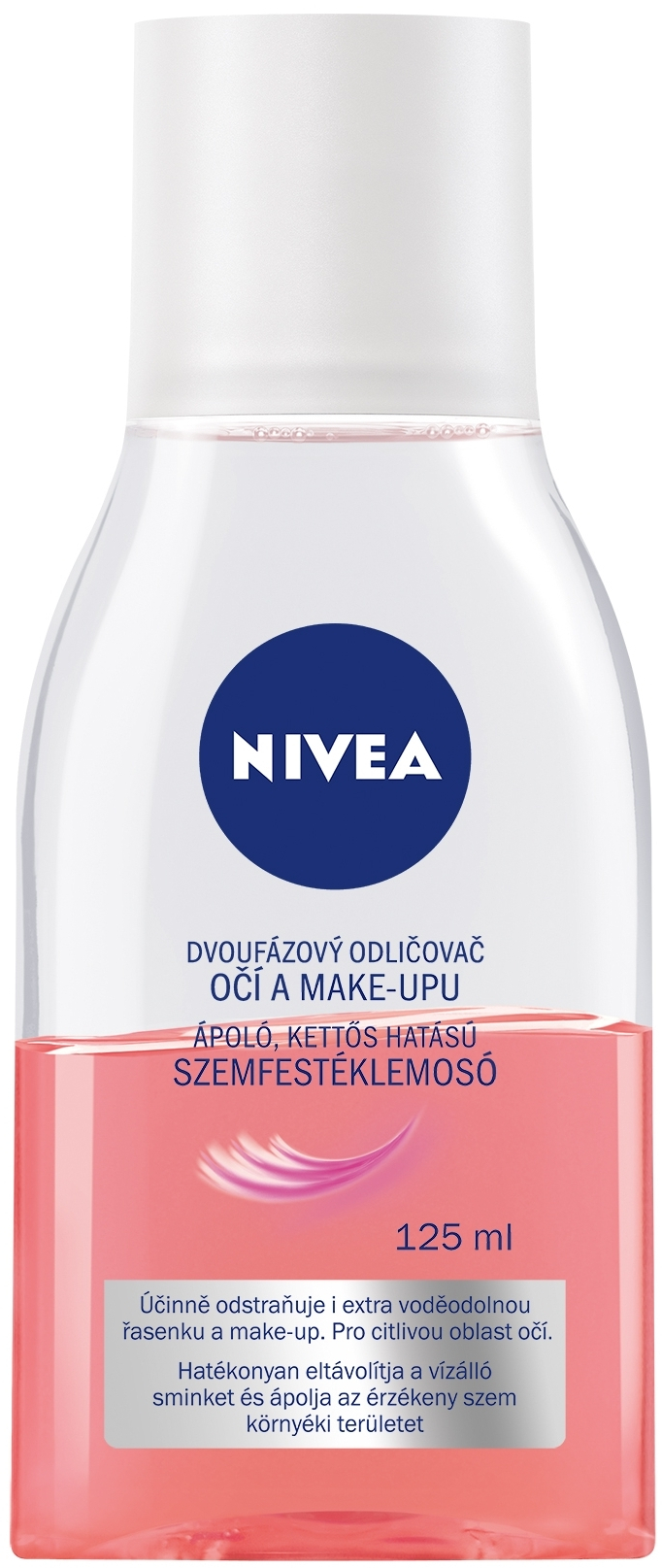 Nivea Visage odličovač očí a make upu dvojfázový ružový 100 ml