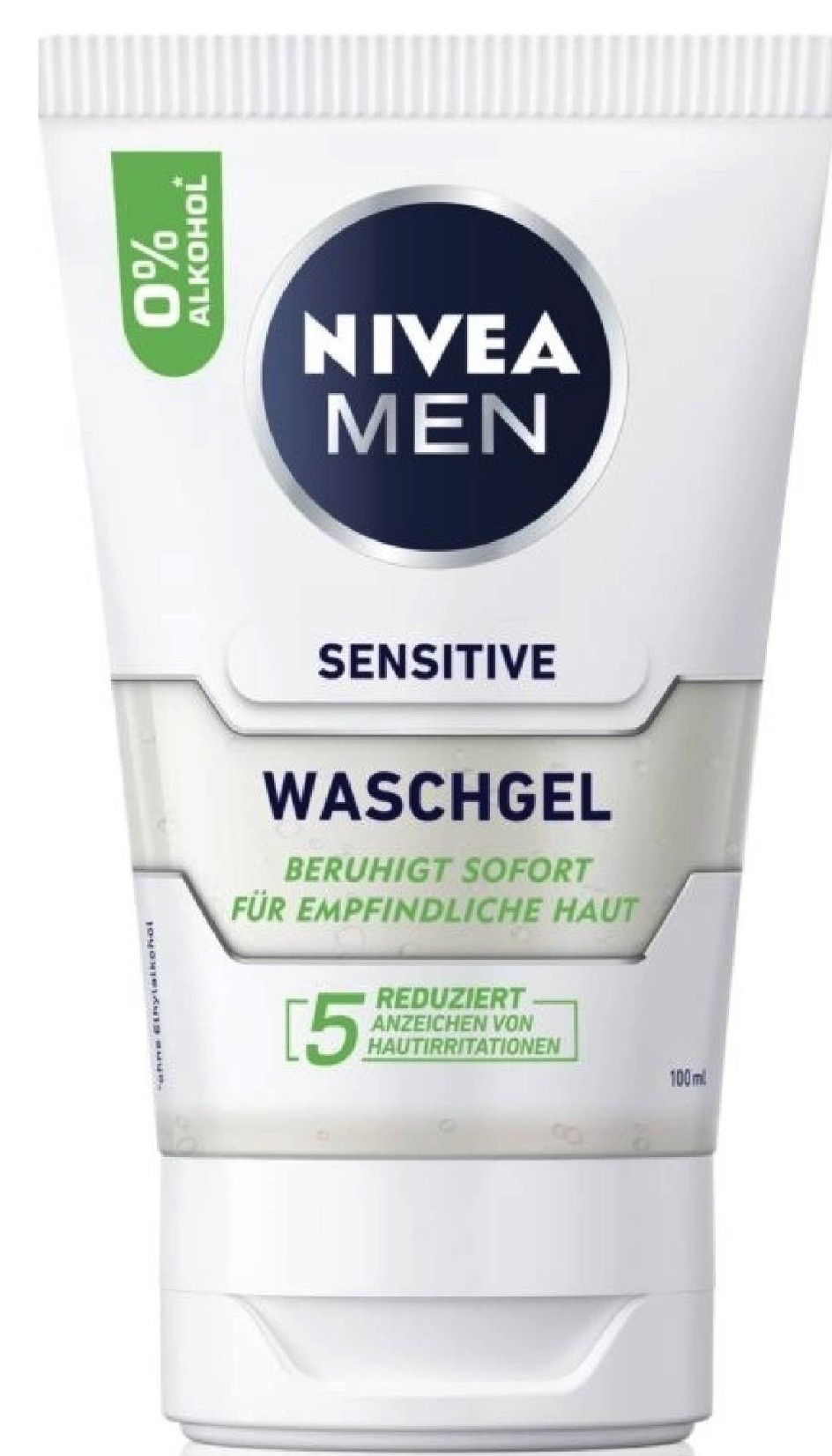 Beiersdorf Nivea For Men Sensitive čistiaci pleťový gél suchá - citlivá pokožka 100 ml