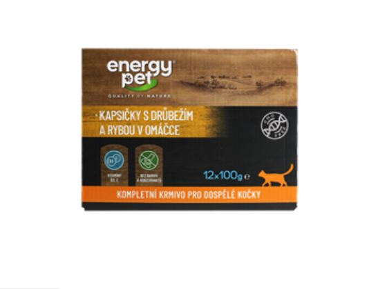 Energy Pet kapsičky pre mačky s hydinou a rybou (12x100g)