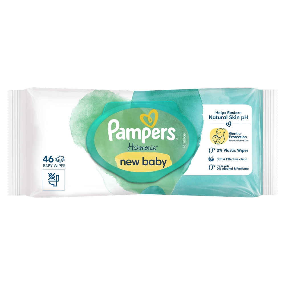 Procter & Gamble Pampers Harmónia New Baby Detské vlhčené obrúsky 46 ks