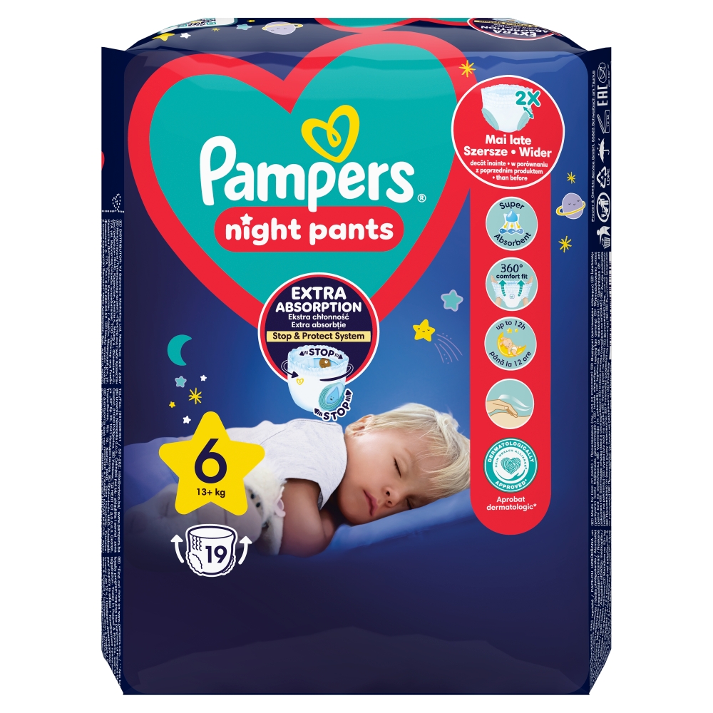 Pampers nohavičkové plienky nočné vel.6 19ks