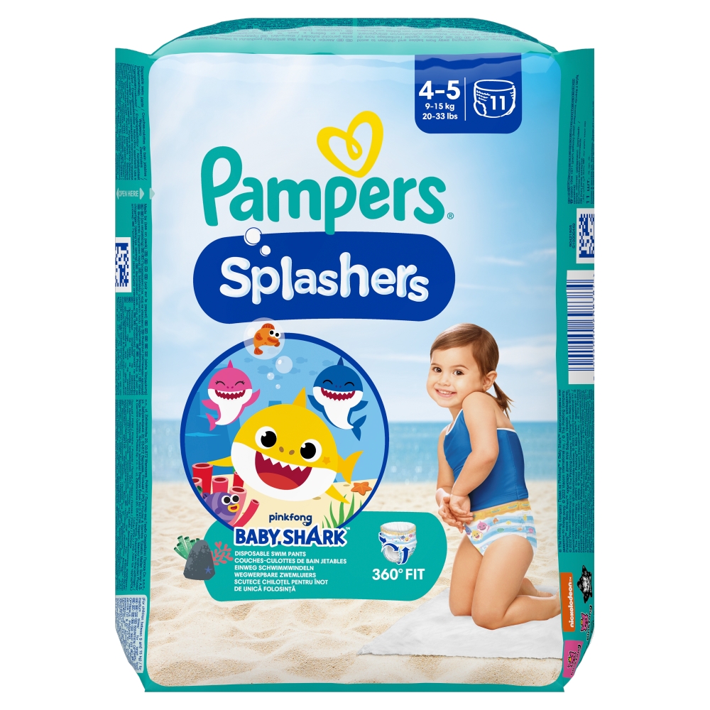 Pampers nohavičkové plienky Splashers Carry Pack Baby Shark vel.4 11ks