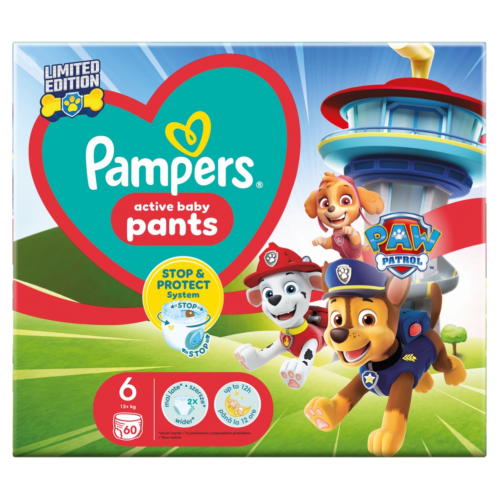 Pampers nohavičkové plienky Carry Pack Paw Patrol vel.6 60ks