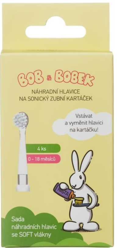 Bob a Bobek hlavice pre elektrickú zubnú kefku (4ks/krabice) do18m