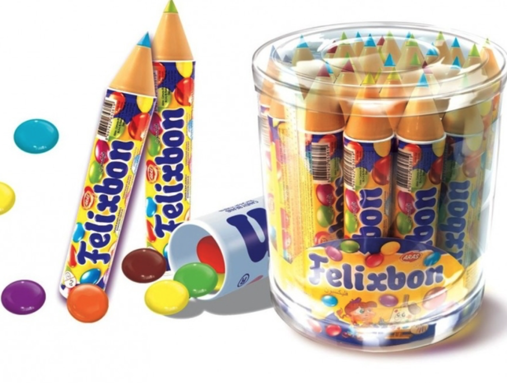 Felixbon Chocolate Drage Candy 15g - farebná pastelka s dražé