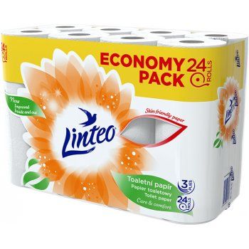Linteo toaletný papier 24 roliek biely 3-vrstvový