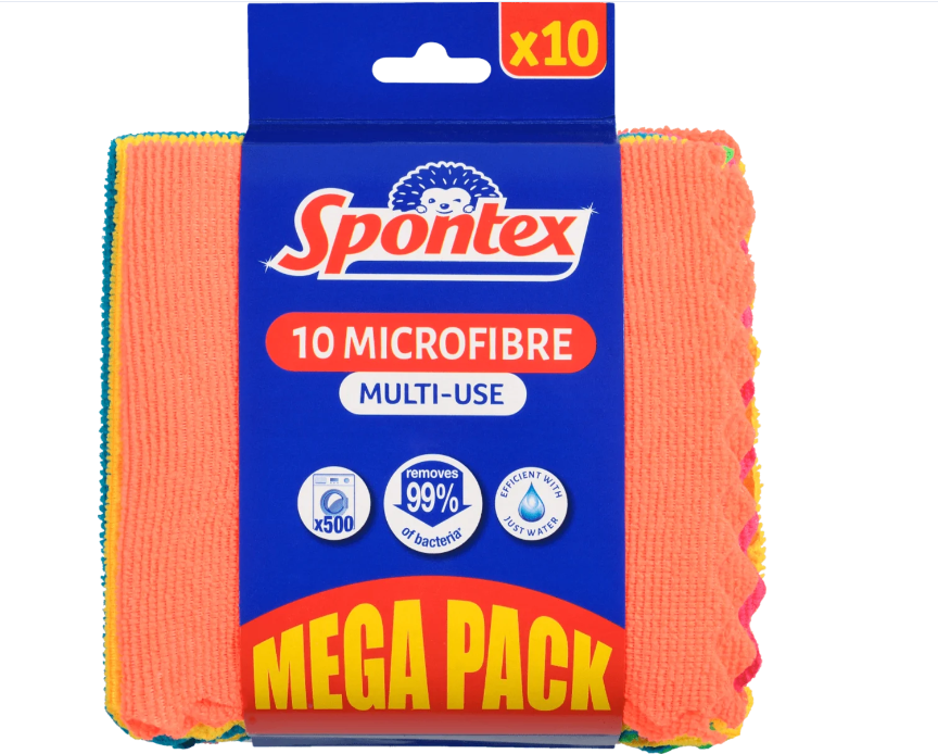Spontex Microfibre utierky z mikrovlákna 10ks MEGA PACK