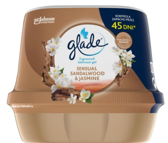 Glade Sensual Sandalwood & Jasmine vonný gél do kúpeľne 180 g