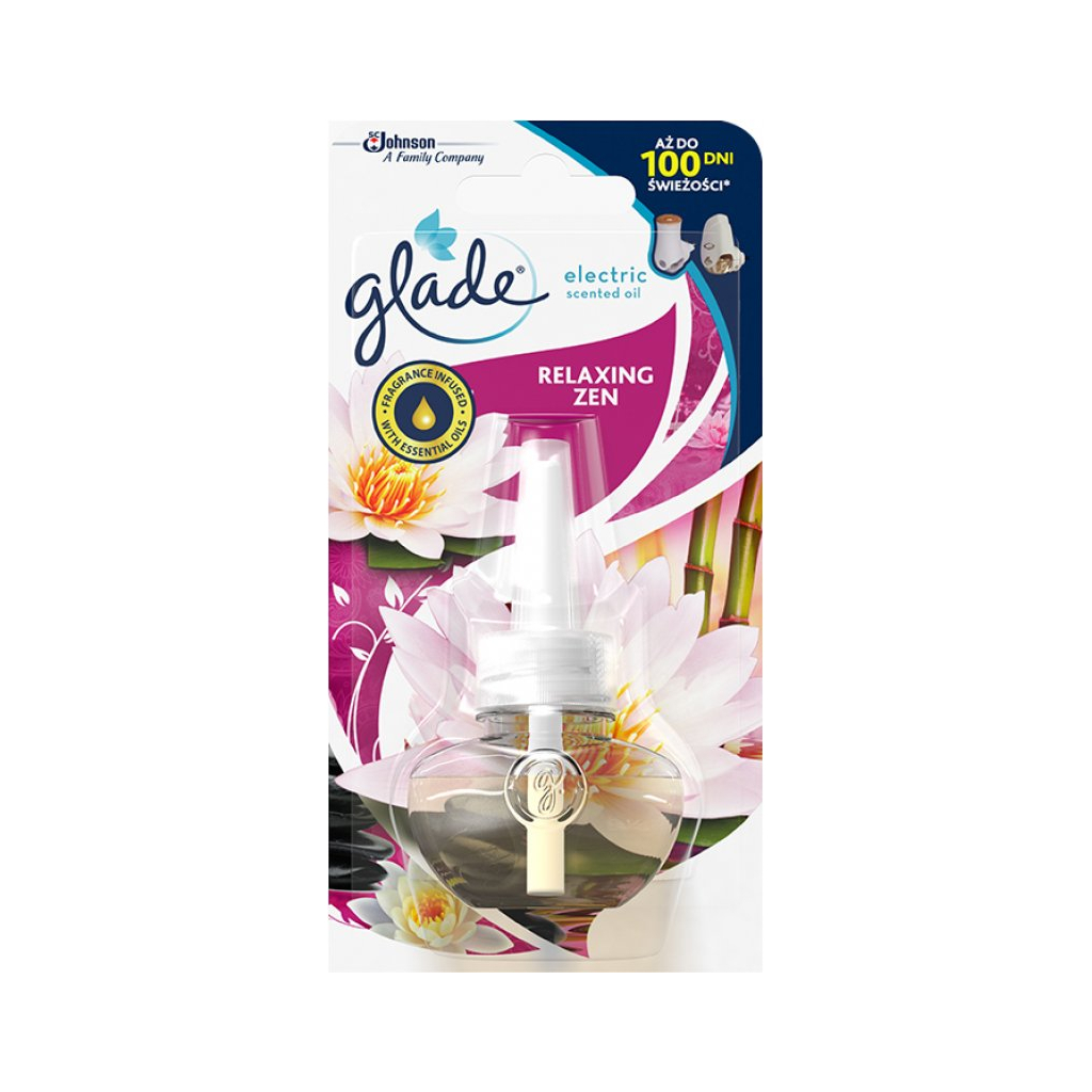 S.C.Johnson Glade Electric Scented Oil Relaxing Zen Japonská záhrada elektrický osviežovač vzduchu náhradná náplň 20 ml