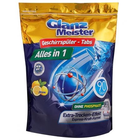 Glanz Meister tablety do umývačky 90ks - Lemon